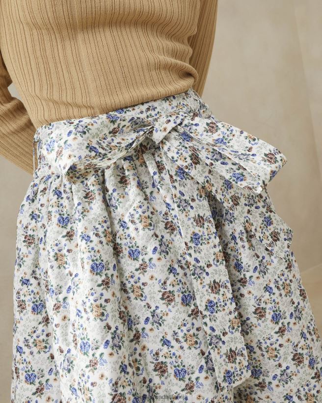 sievietes leigh stepēti svārki krēms/ziedu Loeffler Randall drēbes PJ4VVD244