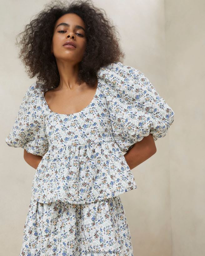 sievietes jessalyn stepēts tops krēms/ziedu Loeffler Randall drēbes PJ4VVD248