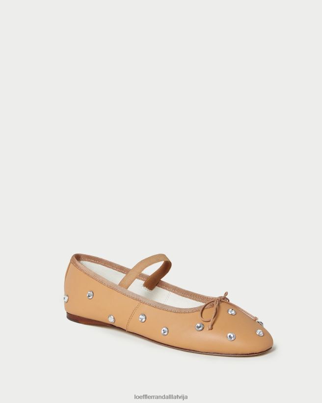 sievietes Leonija baleta dzīvoklis karamele/kristāls Loeffler Randall kurpes PJ4VVD303