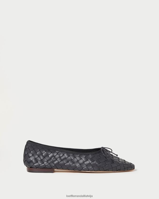 sievietes landry austa baleta dzīvoklis melns Loeffler Randall kurpes PJ4VVD306