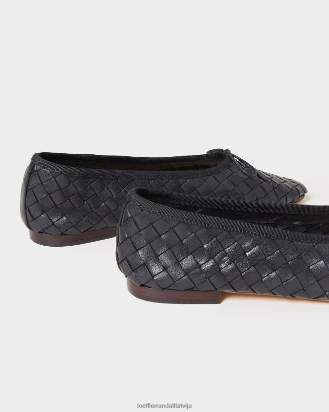 sievietes landry austa baleta dzīvoklis melns Loeffler Randall kurpes PJ4VVD306