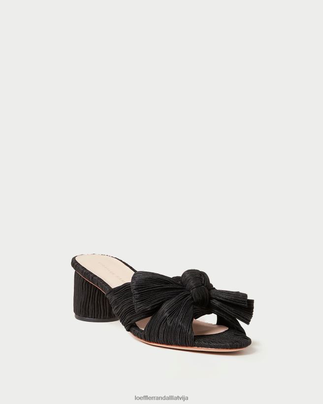 sievietes emīlija kroku loka papēdis melns Loeffler Randall kurpes PJ4VVD18