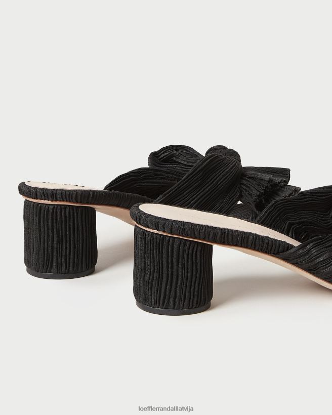 sievietes emīlija kroku loka papēdis melns Loeffler Randall kurpes PJ4VVD18