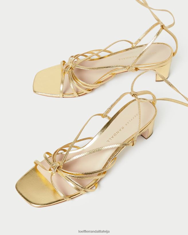 sievietes lola knot šņorējams papēža vidusdaļā zelts Loeffler Randall kurpes PJ4VVD85