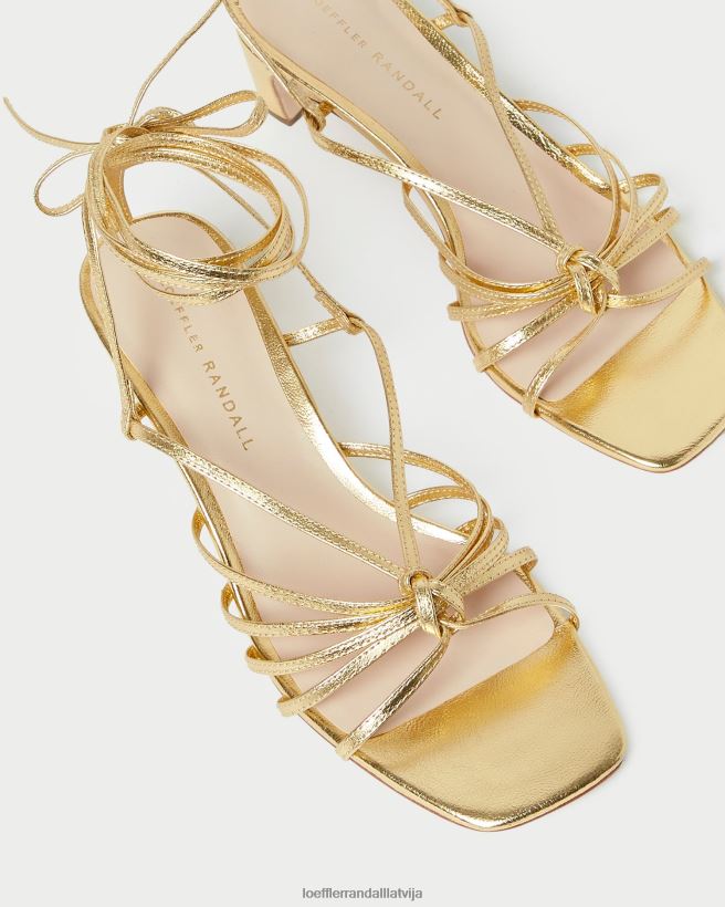 sievietes lola knot šņorējams papēža vidusdaļā zelts Loeffler Randall kurpes PJ4VVD85