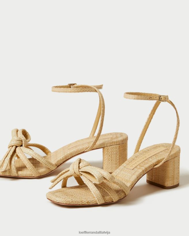 sievietes mikel bow vidēja papēža sandales dabisks Loeffler Randall kurpes PJ4VVD29