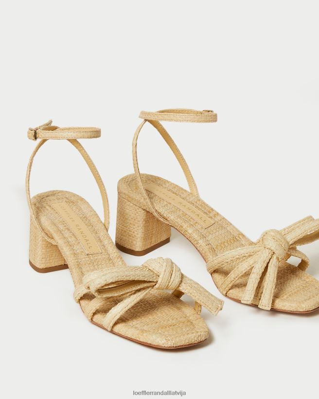 sievietes mikel bow vidēja papēža sandales dabisks Loeffler Randall kurpes PJ4VVD29