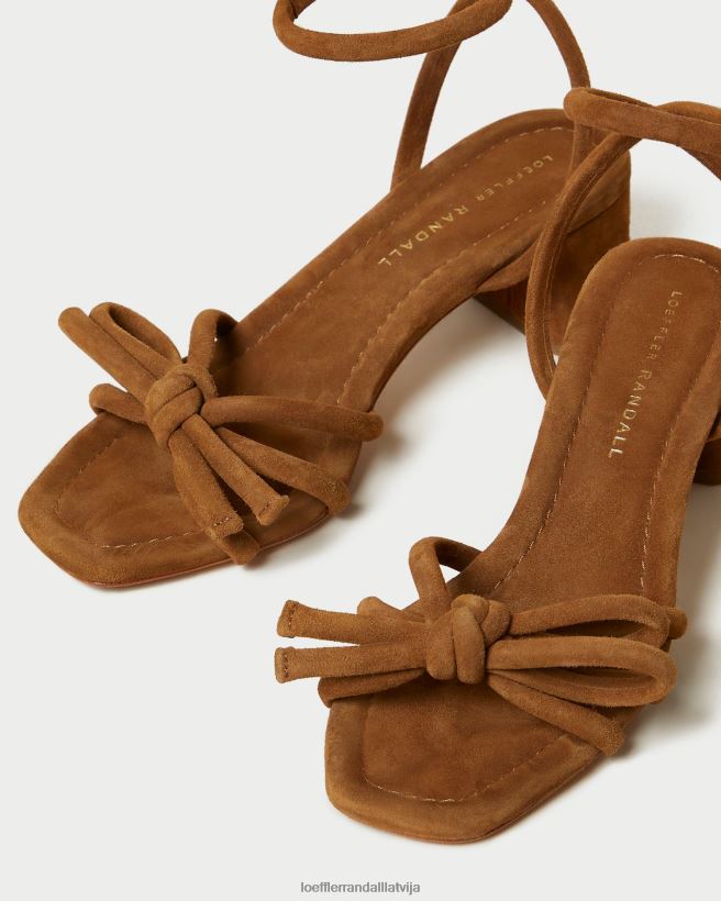 sievietes mikel bow vidēja papēža sandales kakao Loeffler Randall kurpes PJ4VVD62