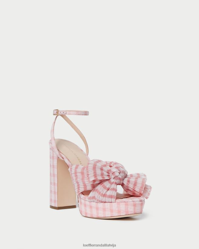 sievietes natālija priekšgala papēdis maigi rozā gingham Loeffler Randall kurpes PJ4VVD82