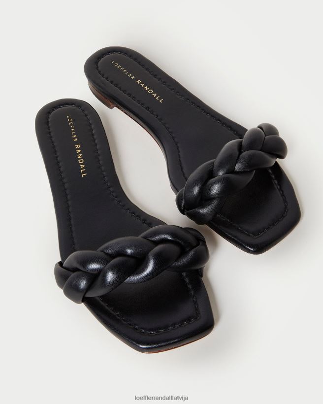 sievietes Džeksona pītas sandales melns Loeffler Randall kurpes PJ4VVD117