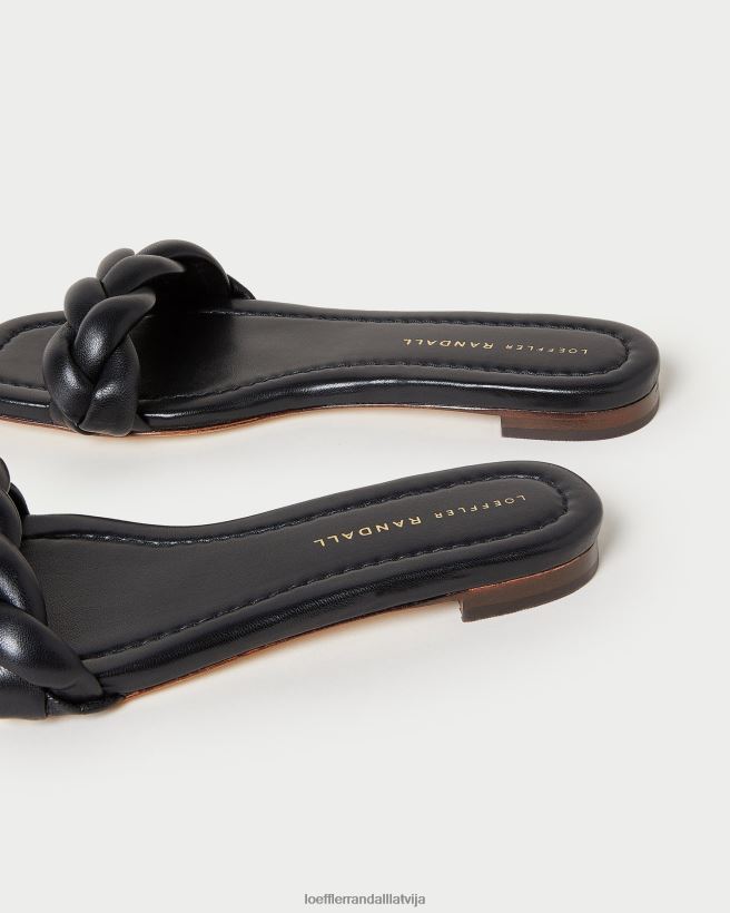 sievietes Džeksona pītas sandales melns Loeffler Randall kurpes PJ4VVD117