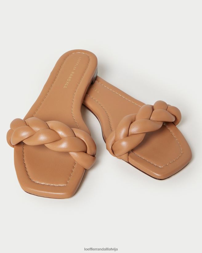 sievietes Džeksona pītas sandales tumšas smiltis Loeffler Randall kurpes PJ4VVD107
