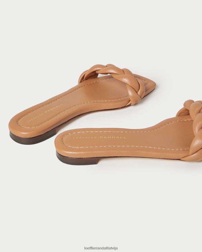 sievietes Džeksona pītas sandales tumšas smiltis Loeffler Randall kurpes PJ4VVD107