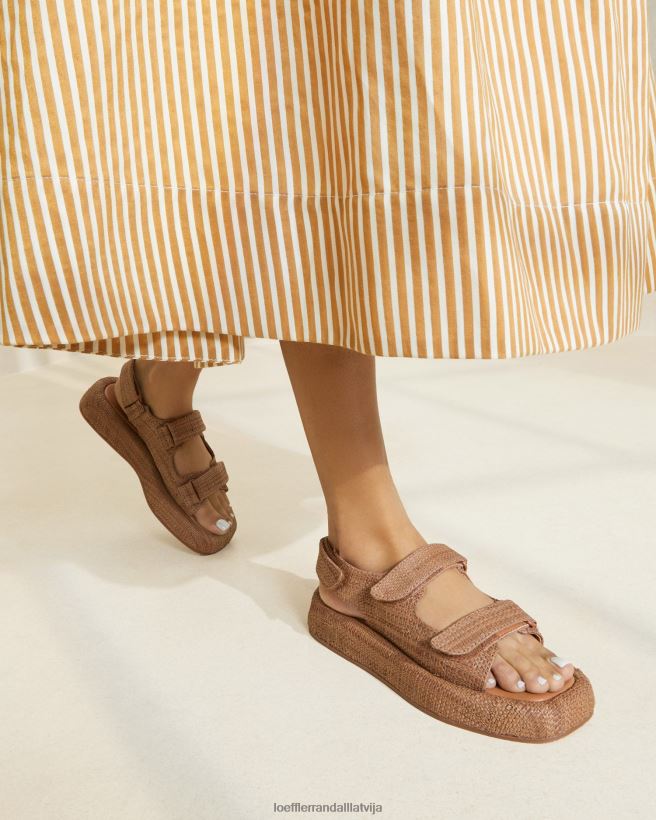 sievietes blaise raffia platformas sandales brūns Loeffler Randall kurpes PJ4VVD110