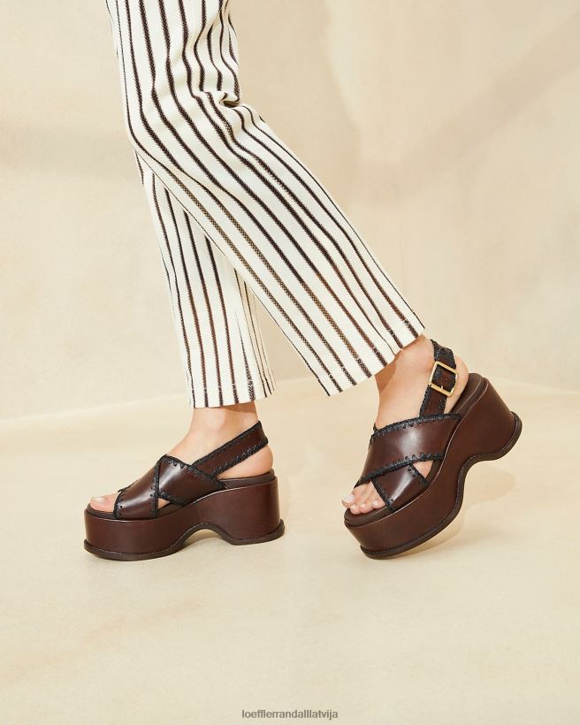 sievietes mae platformas sandales espresso/melns Loeffler Randall kurpes PJ4VVD129