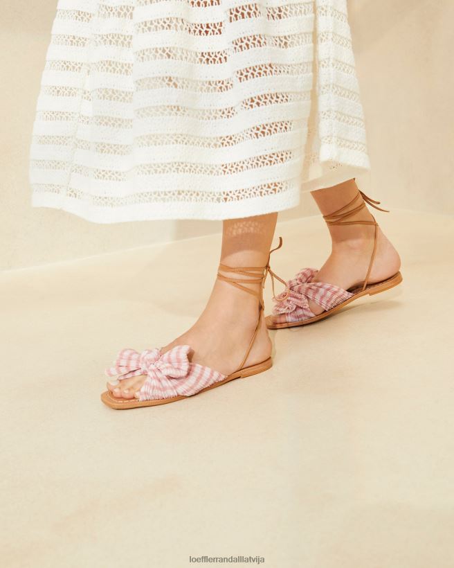 sievietes peoniju loka slidkalniņš maigi rozā gingham Loeffler Randall kurpes PJ4VVD131