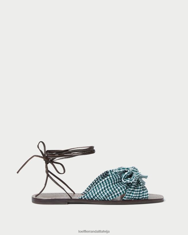 sievietes peoniju loka slidkalniņš mini zaļais gingham Loeffler Randall kurpes PJ4VVD136