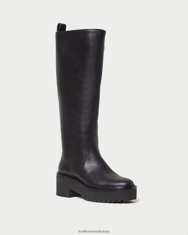 sievietes carlee garš zābaks melns Loeffler Randall kurpes PJ4VVD290