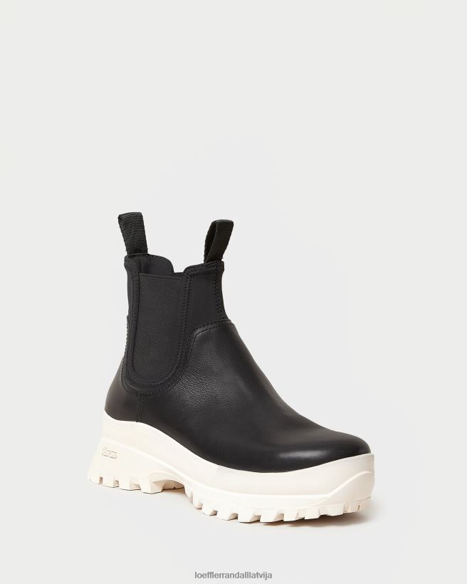 sievietes tara krēms laika zābaks melns balts Loeffler Randall kurpes PJ4VVD280