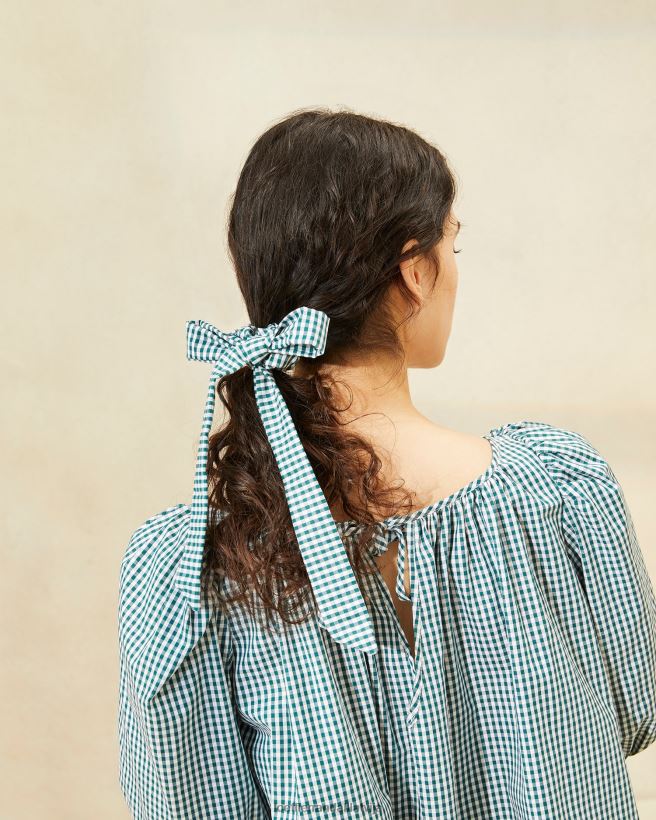 sievietes dee bow scrunchies muskatrieksts/mini zaļais gingham Loeffler Randall Piederumi PJ4VVD162