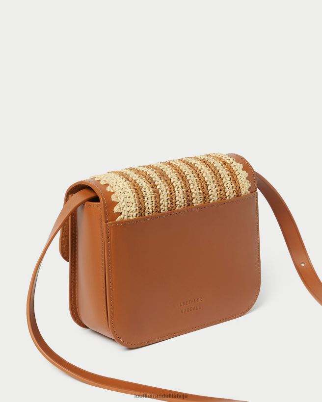 sievietes kenton tamborēts crossbody dabīgs/brūns/konjaks Loeffler Randall somas PJ4VVD328