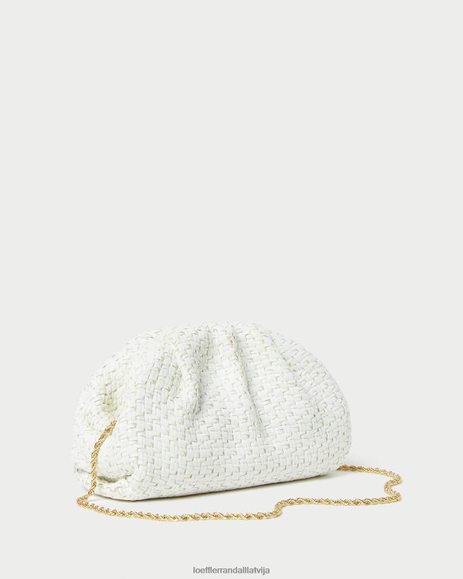 sievietes bailey raffia kupola sajūgs balts Loeffler Randall somas PJ4VVD398