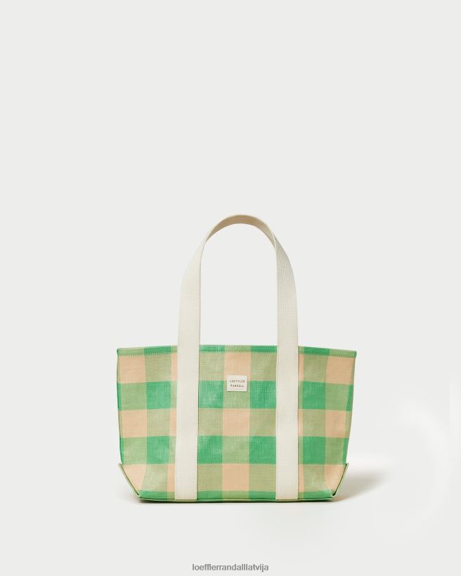 sievietes bennett vidējais tote zaļš/sviestmaizi gingham Loeffler Randall somas PJ4VVD314