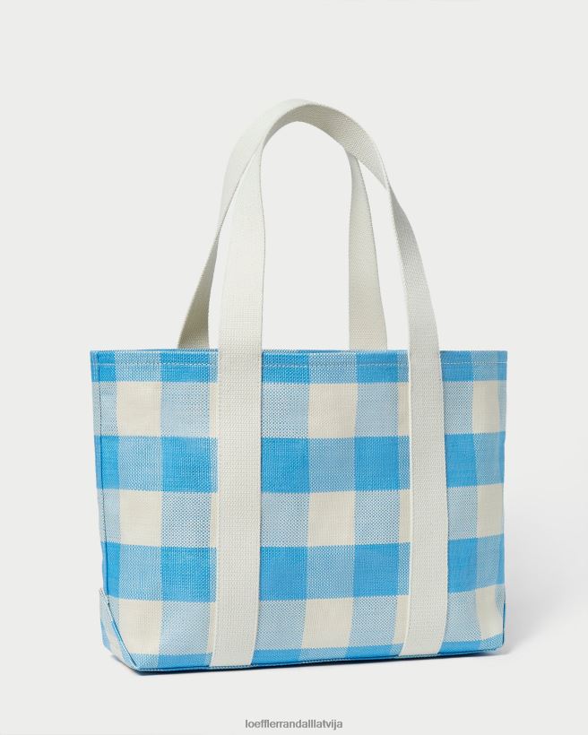 sievietes bennett vidējais tote zils gingham Loeffler Randall somas PJ4VVD319
